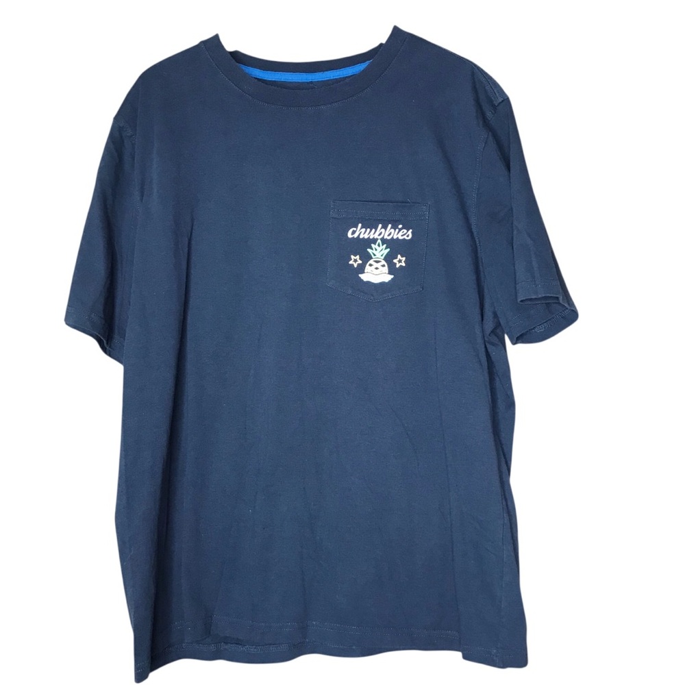 Chubbies Graphic Tee Short Sleeve Blue Knit T-Shirt Party Weekend Beach Men’s XL